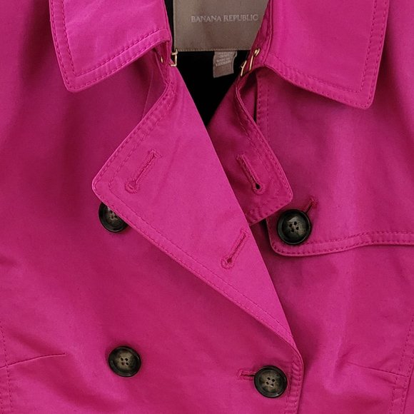 Banana Republic Fuchsia Pink Short Cotton Peacoat US S - Picture 4 of 12